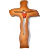 Kríž: drevený, so srdiečkom - melír, 28 cm - 236