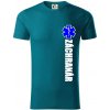 Nápis Záchranár + hviezda - Tričko z organickej bavlny - XL ( Petrolejová )