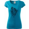 Geometria vlk vyjúci Pure dámske tričko Svetlý tyrkys