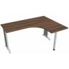 Hobis Pracovný stôl Flex, ergo, ľavý, 160x75,5x120 (60x60) cm, orech/kov