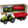 LEAN Toys Zelený traktor s prívesom