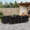 Sada záhradného nábytku plast vidaXL čierna 15 ks