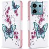 Peňaženkové kožené puzdro Drawing na Xiaomi Redmi Note 13 Pro - Flowers Butterfly