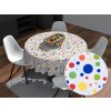 Biante Detský bavlnený okrúhly obrus Sandra SA-006 Farebné bodky na bielom Ø 120 cm