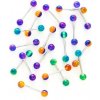 Šperky eshop - Piercing do jazyka trojfarebná glitrová gulička W36.21 - Farba piercing: Modrá - Fialová