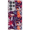 Picasee silikónový prehľadný obal pre Samsung Galaxy S23 Ultra 5G - Purple Leaf