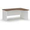 Ergonomický kancelársky písací stôl PRIMO WHITE, 160x120 cm, pravý, biela/orech