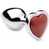 Booty Sparks Gemstones Red Jasper Heart Anal Plug Small