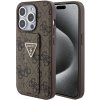 Guess Grip Stand 4G Triangle Strass kryt na iPhone 15 Pro Max (GUHCP15XPGS4TDW) - hnedý