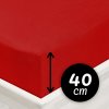 Jersey napínacie prestieradlo na extra vysoký matrac JR-007 Sýto červené 160 x 200 - výška 40 cm