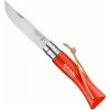 Vega OPINEL 002208 VRI N°07 Trekking Orange vreckový nô 8 cm, oranžová, bukové drevo