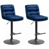 Design-Shop 2x Barová stoličkaDamar - zamat, čierny rám - blue