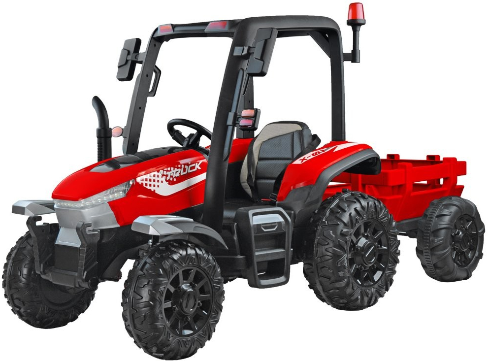 Mamido detský elektrický traktor s prívesom 24V Blast 4x4 2x200W červená