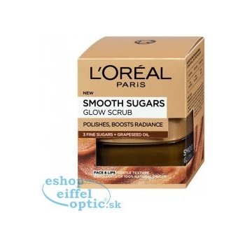L'Oréal Smooth Sugars Glow Scrub pleťový peeling s olejom z hroznových  semienok 50 ml od 8,9 € - Heureka.sk