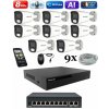 Amiko IP 8 kamerový set so switchom, 4K Ultra HD 8Mpix, Ai, Dl, Tube (1801K8V2) (Amiko)