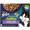 Felix Sensations Jellies jahňací makrela sleď a morčací 12 x 85 g