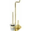 Deante Silia, 3-funkčný držiak pre toaletný papier a WC kefu, zlatá lesklá, DEA-ADI_Z732