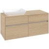 VILLEROY & BOCH Collaro závesná skrinka pod umývadlo na dosku (umývadlo vľavo), 4 zásuvky, 1200 x 500 x 548 mm, Nordic Oak, C11300VJ