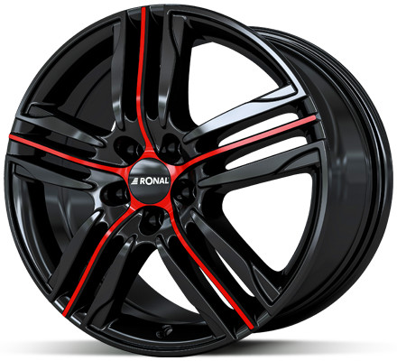 Ronal R57 7,5x19 5x112 ET33 black red polished