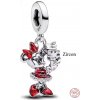 Charm Sterlingové stříbro 925 Disney Minnie Mouse se zirkonem a mašlí, přívěsek na náramek film