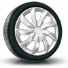 Puklice QUAD 13” strieborné pre Mitsubishi, Nissan, Opel, 4 ks
