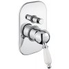 SAPHO - KIRKÉ WHITE podomietková sprchová batéria, 2 výstupy, biela páčka, chróm KI42BC