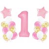 Party Ružová sada balónov na prvé narodeniny pre dievčatko