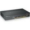 Zyxel GS1920-8HPv2 10 Port Smart Managed Switch 8x Gigabit Copper a 2x Gigabit dual pers., hybird mode, standalone or