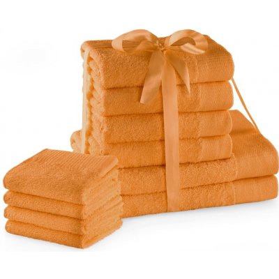 Súprava bavlnených uterákov AmeliaHome AMARI 2+4+4 ks oranžová, velikost 2*70x140+4*50x100+4*30x50