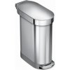 Odpadkový kôš voľne stojací Simplehuman Slim pedal bin 45 l kartáčovaná nerez oceľ mat SHCW2044