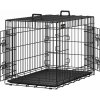 Skladacia klietka pre psa s 2 dvierkami, prepravka pre psa L, 92,5 x 57,5 x 64 cm, čierna