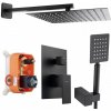 Erga Dual, podomietková sprchová súprava s dažďovou hlavicou 30x30 cm, i-BOX inštalačný systém, čierna matná, ERG-YKA-BP.DUAL30-BLK