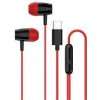 Canyon SEP-5, slúchadlá do uší, integrované ovládanie, hlboké basy, USB-C kábel 1.2m, čierno-červené