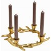 WURM Svietnik na 4 sviečky adventný veniec 31x31x5 cm, zlatý-kovový