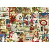 Puzzle Eurographics Puzzle Vintage vianočné pohľadnice 1000 dielikov (628136607841)