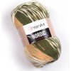 Yarn Art příze Nordic 651 zelená, karamelová a krémová