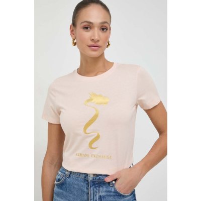 Armani Exchange Bavlnené tričko dámsky 3DYT40.YJCNZ ružová
