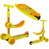 LEAN TOYS Trojkolesová Balančná kolobežka so sedadlom + Svietiace Kolesá, žltá s veveričkou