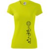 Hory bicykel úsmev - Dámske Fantasy športové (dresovina) - 2XL ( Neonová žltá )