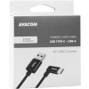 AVACOM dátový a nabíjací kábel USB - USB Type-C, 100cm, konektor v uhle 90 °, čierny (DCUS-TPCLR-10K)