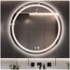 Alfaram Kúpeľňové okrúhle zrkadlo s digitálnym hodinami - MAIA LED PREMIUM 1906