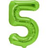 Party Narodeninový balón číslo 5 zelený, 100 cm
