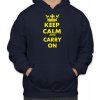Fajntričko Mikina KEEP CALM AND CARRY ON, Farba tmavo modrá, Strih/ Variant Pánsky/UNISEX
