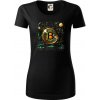 Bitcoin logo s grafmi - Dámske tričko z organickej bavlny Origin (GOTS) - M ( Čierna )