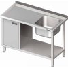 Stůl s jednokomorovým dřezem z pravé strany se skříňkou a policí 1600x700x850 mm | STALGAST, 980977160 inox