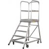 Pojazdný hliníkový plošinový rebrík Zarges, 5 stupňov