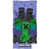 Carbotex detská plážová bavlnená osuška Minecraft fialová 70 x 140 cm