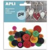 APLI gombíky drevené O 11, 18, 21 mm - mix farieb 30 ks