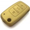 Silikónový obal GARO na kľúč Škoda, VW, Seat zlatý (3-tlačítkový)