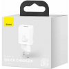 Baseus Travel Charger set Super Si 1C PD Fast charger 20W EU White (CCSUP-B02)